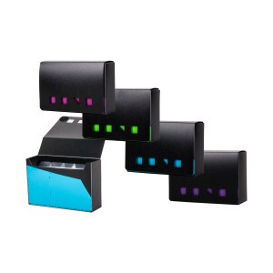Card Case with Tabs Black and Assorted Colors